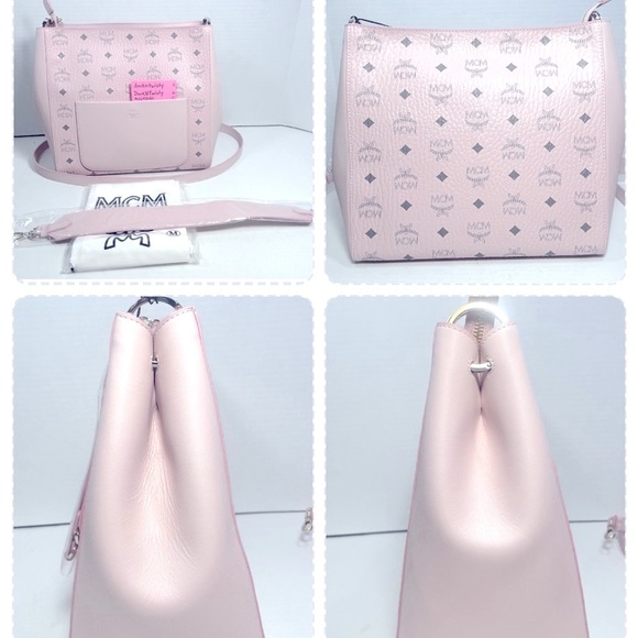 BNWT MCM MEDIUM AREN SOFT PINK HOBO SHOULDER CROSSBODY BAG - Picture 11 of 15